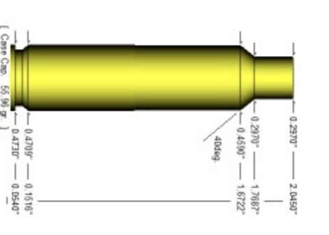 .260 Ackley Improved technický výkres a data o nákladech