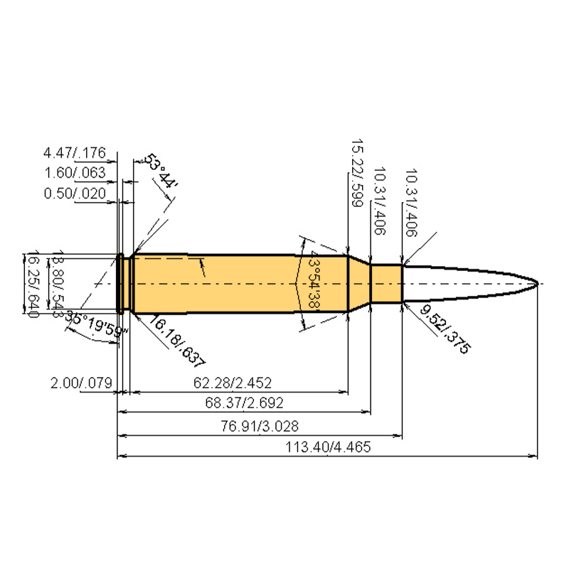 .375 Chey Tac technische tekening en laadgegevens