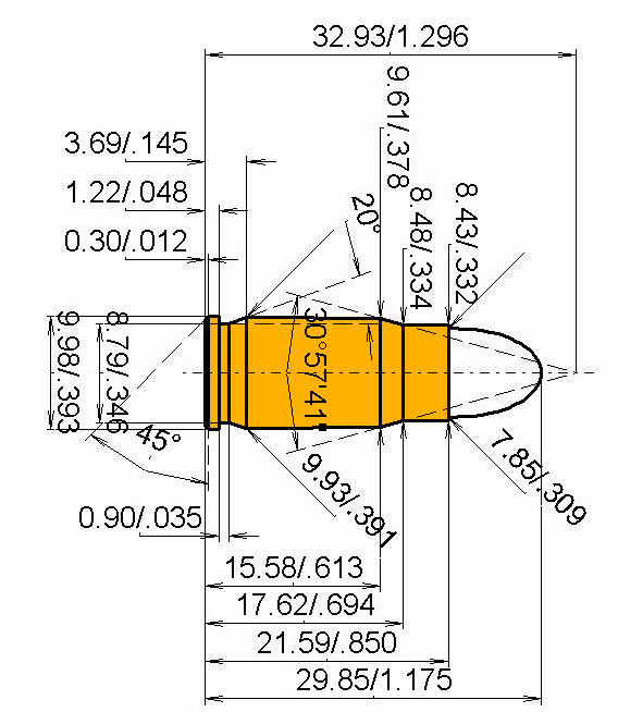 7.65 Para technical drawing and load data